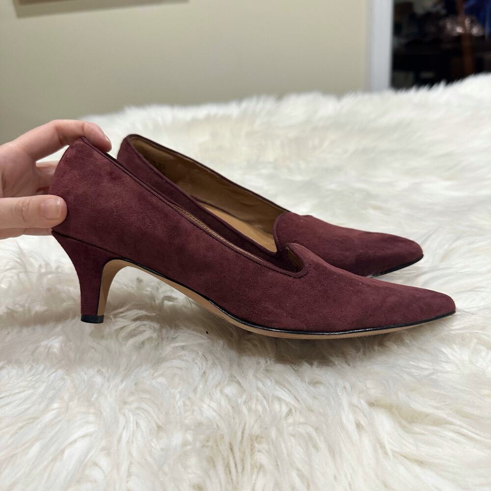 Clarks Inigo Suede Kitten Heels Sz 7.5 - Picture 2 of 9